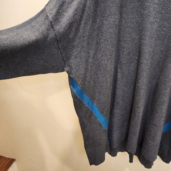 Lane Bryant Women's Mock Neck Gray Sweater with Blue Accents Plus Size 26/28 - Picture 6 of 12